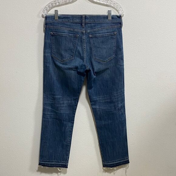 Banana Republic Premium Denim Straight Crop Jeans‎ Size 28 Distressed Raw Hem - Picture 4 of 12